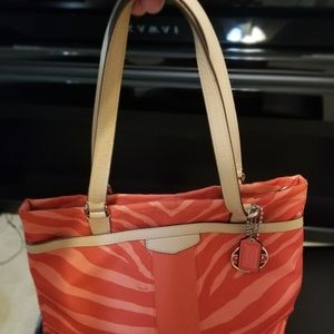 Coach purse orange zebra